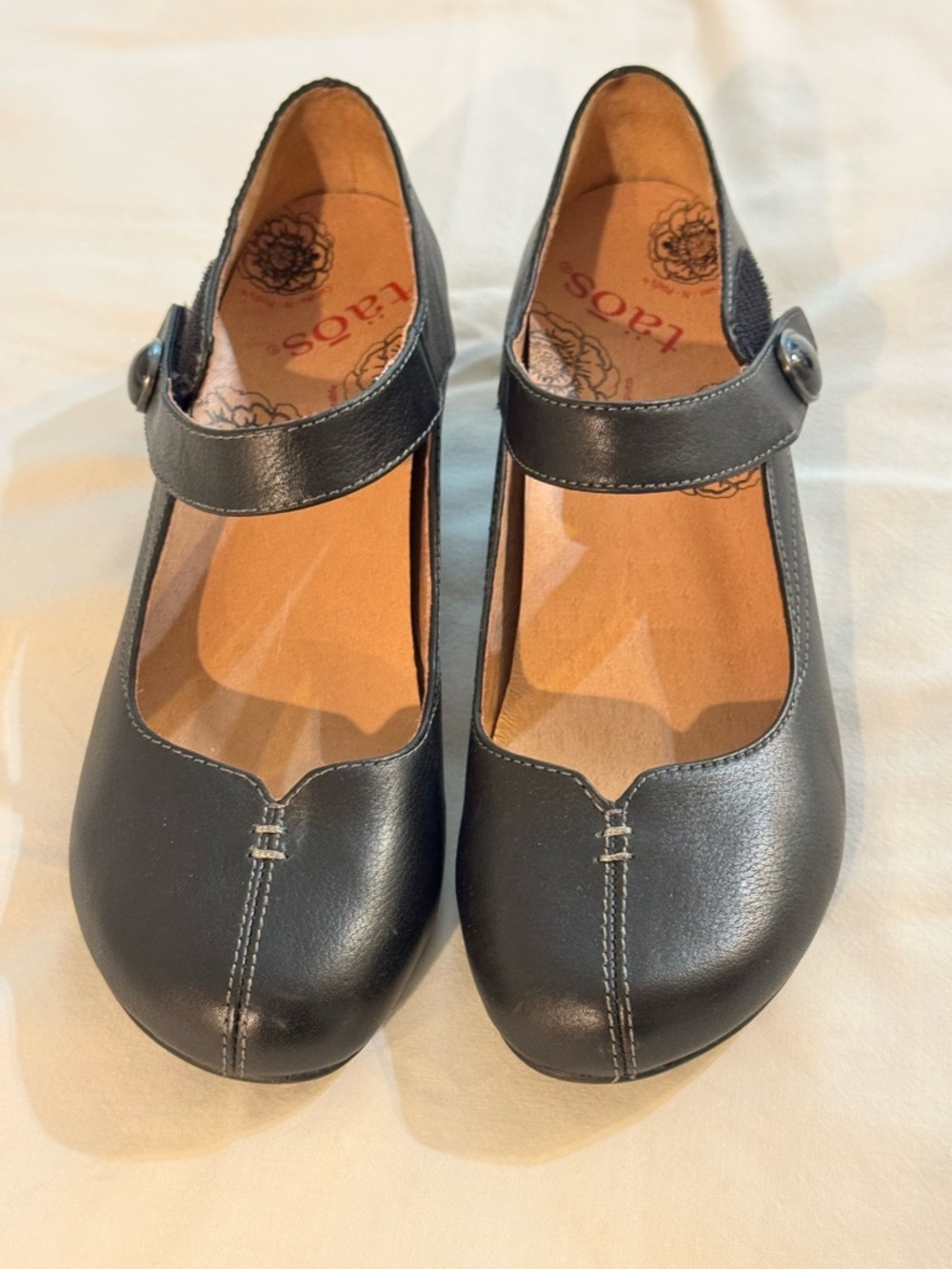 Taos Black Samba Womens Black Leather Mary Jane Low Heel